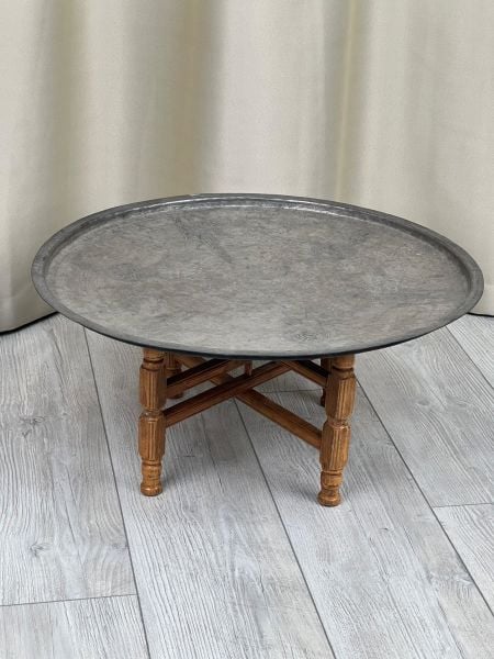 Antika Bakır Sini Ölçü Çap 59 Cm H 3 Cm