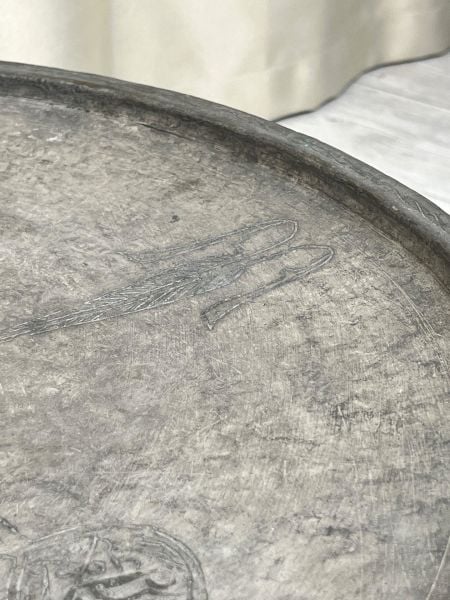 Antika Bakır Sini Ölçü Çap 59 Cm H 3 Cm