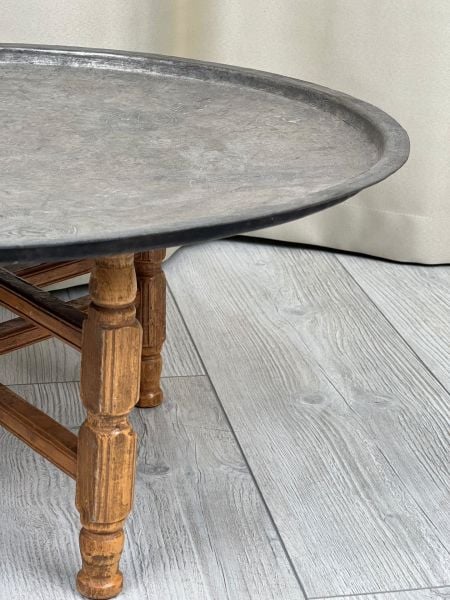 Antika Bakır Sini Ölçü Çap 59 Cm H 3 Cm