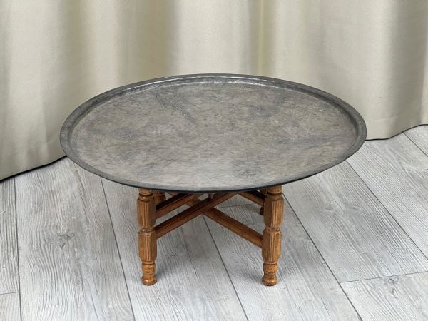 Antika Bakır Sini Ölçü Çap 59 Cm H 3 Cm