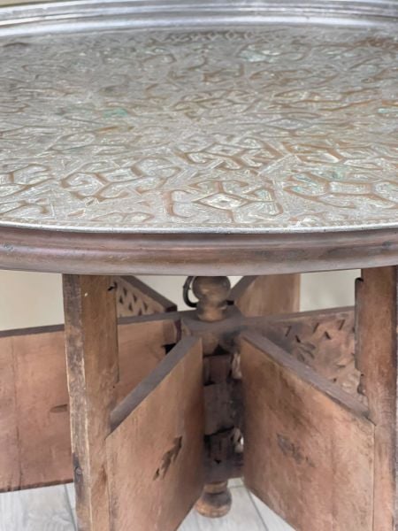 Antika Bakır Sini Ölçü Çap 82,5 Cm H 5 Cm