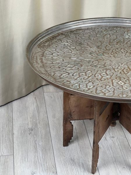 Antika Bakır Sini Ölçü Çap 82,5 Cm H 5 Cm