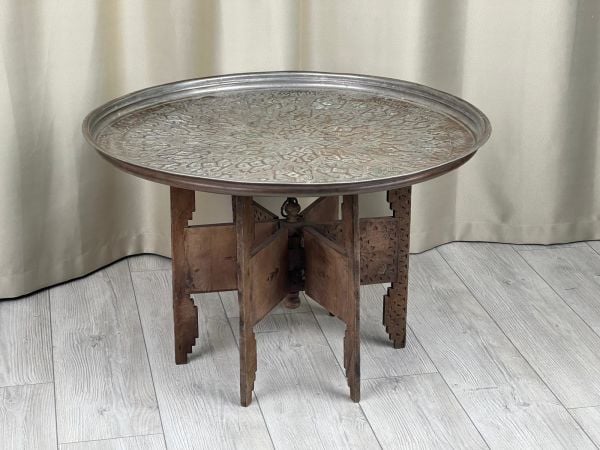 Antika Bakır Sini Ölçü Çap 82,5 Cm H 5 Cm