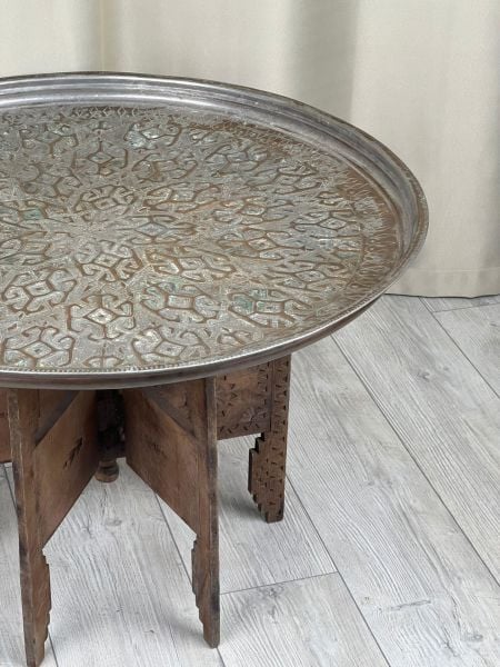 Antika Bakır Sini Ölçü Çap 82,5 Cm H 5 Cm