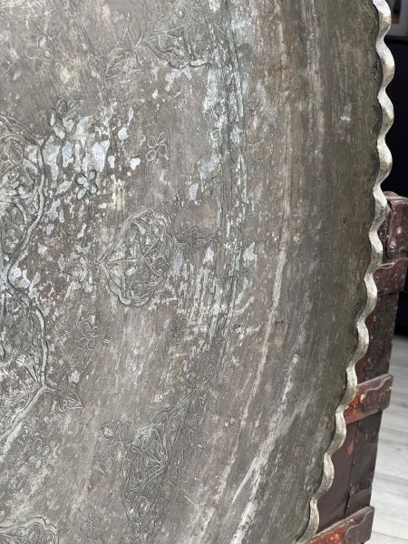 Antika Bakır Sini Ölçü Çap 75 Cm H 6,5 Cm