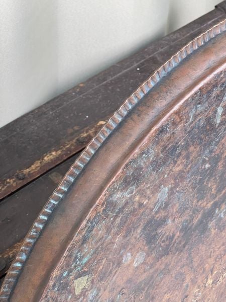 Antika Bakır Sini Ölçü Çap 78 Cm H 4 Cm