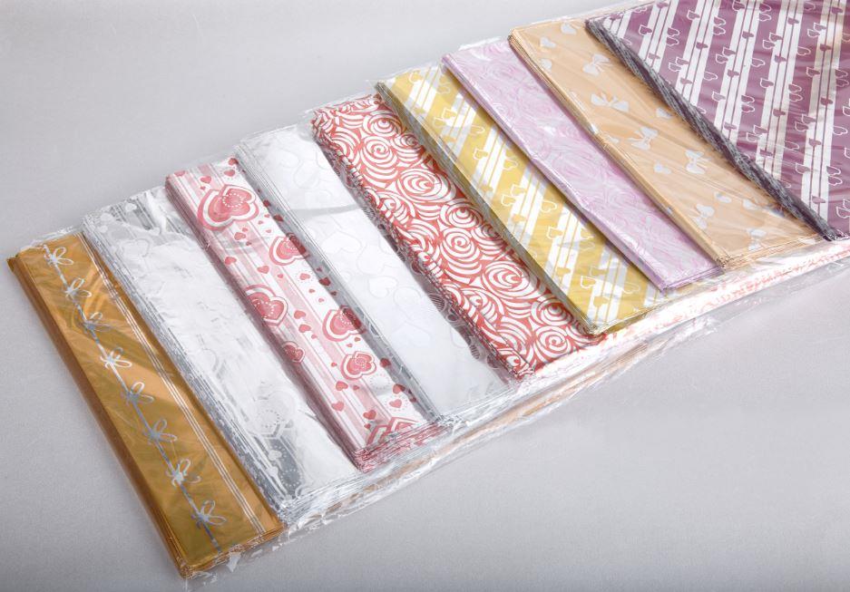Hediye Ambalajı Bantlı Jelatin Paketleme Torbası 30 X 35 Cm Metalize Karışık Renkli  100 Lü 50 Paket Toplam 5.000 Adet
