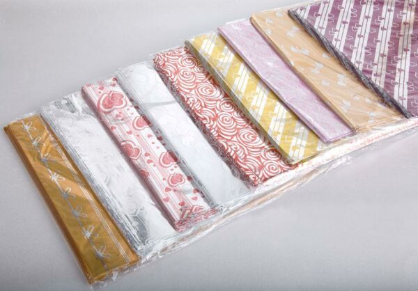 Hediye Ambalajı Bantlı Jelatin Paketleme Torbası 20 X 35 Cm Metalize Karışık Renkli 100 Lü 50 Paket Toplam 5.000 Adet