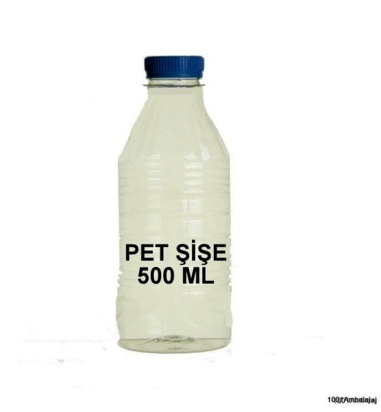Pet Şişe 500 Ml Plastik Kilitli kapaklı Şeffaf Yuvarlak Tabanli 120 Adet