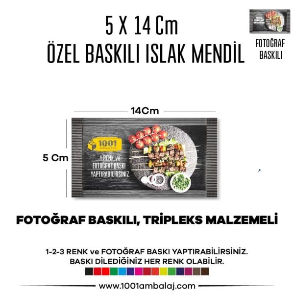 5X14 Cm 1-2-3 Renk Ve Fotoğraf Baskılı İslak Mendil Beyaz (Tripleks Malzeme)