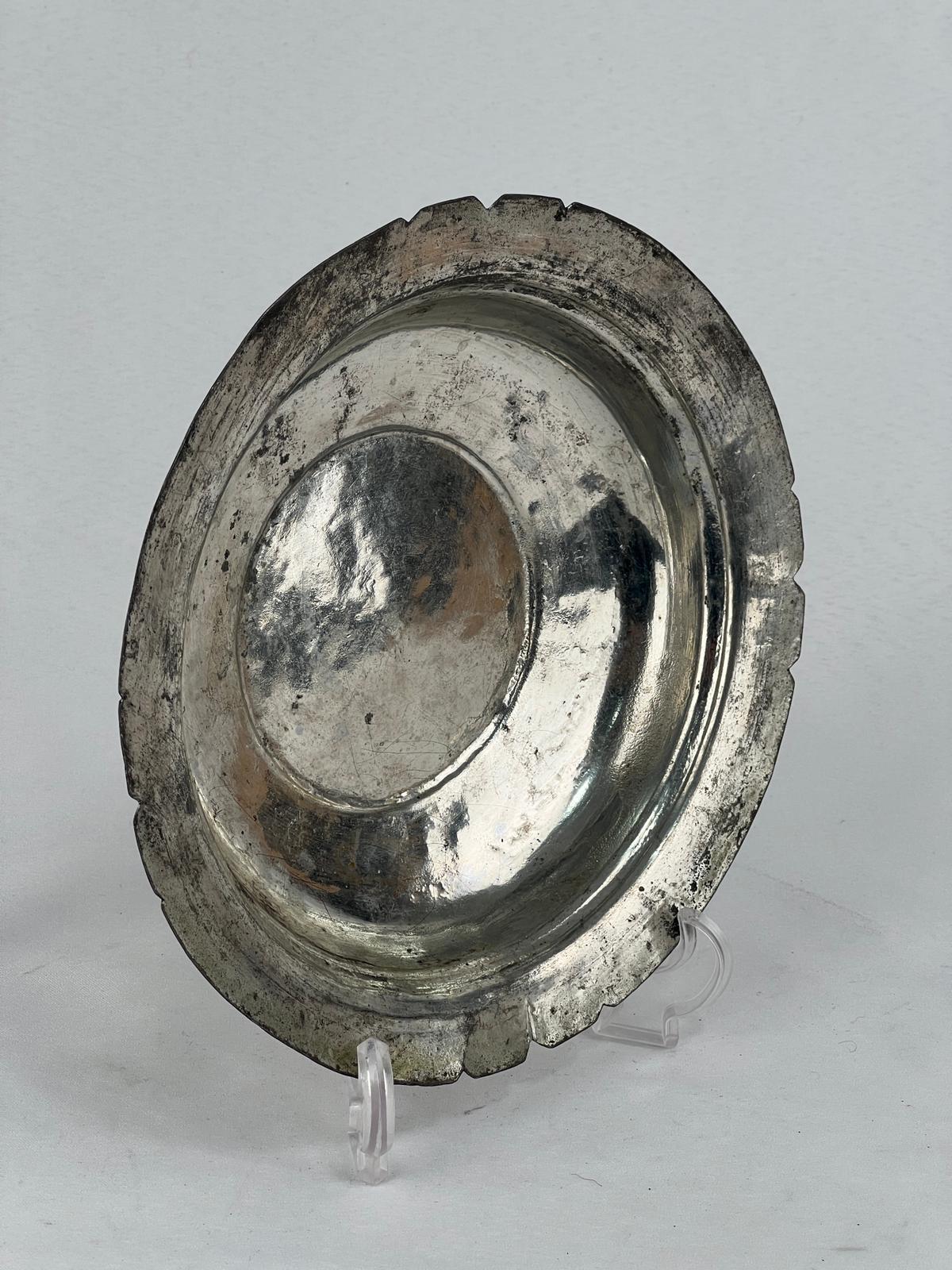 Antika Bakır Sahan Ölçü Çap 22 Cm H 4 Cm