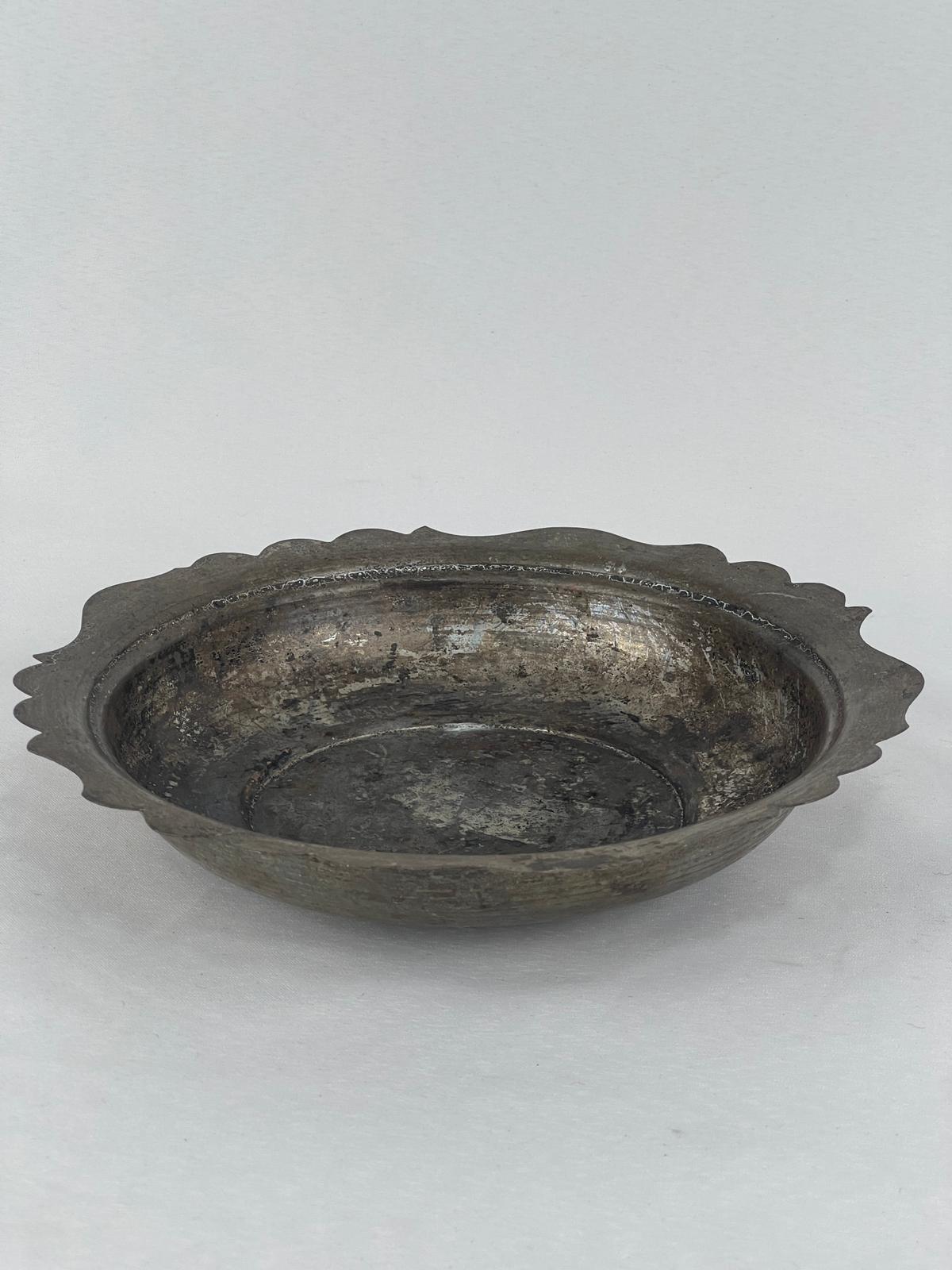 Antika Bakır Sahan Ölçü Çap 24 Cm H 4,5 Cm