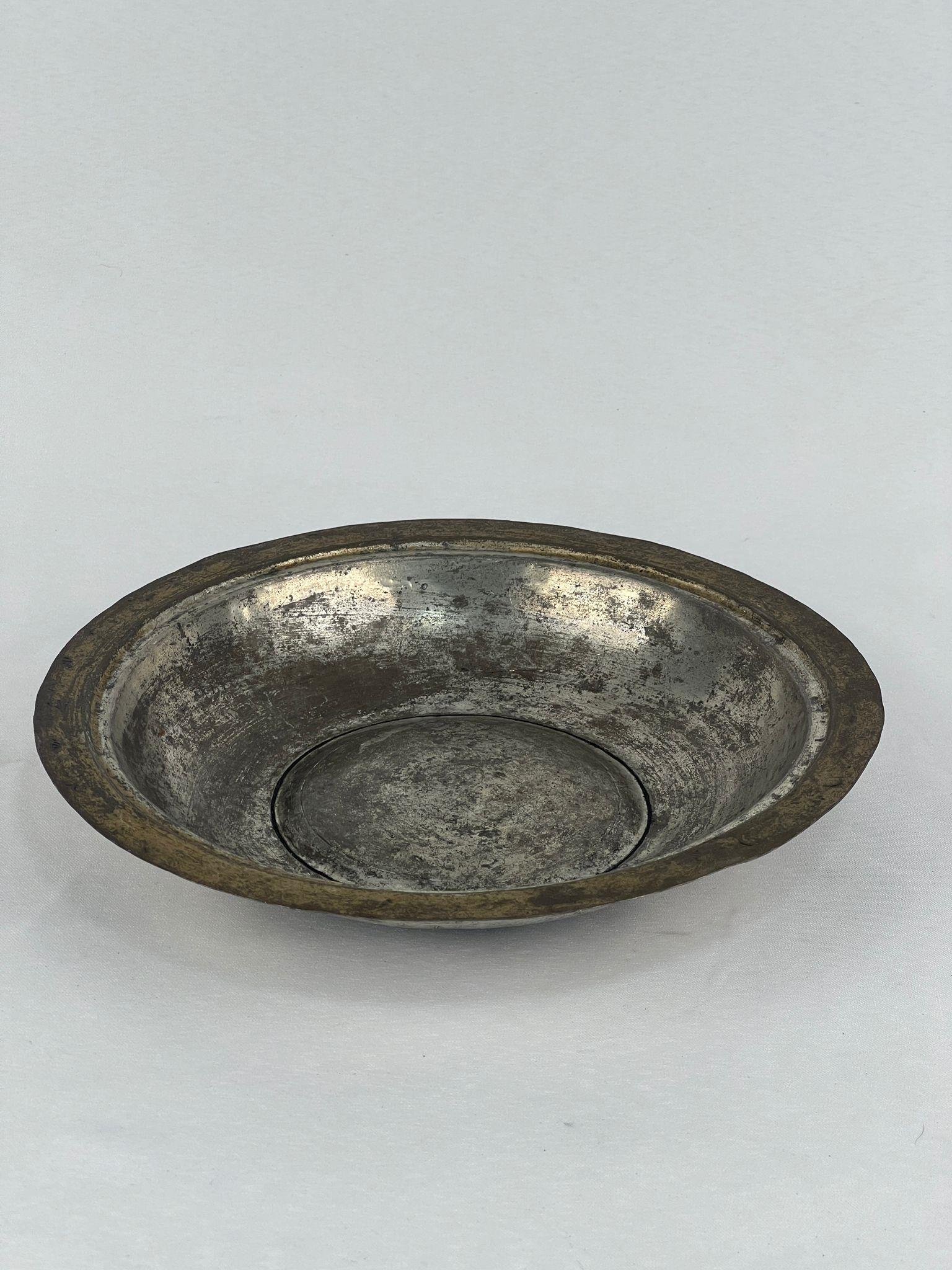 Antika Bakır Sahan Ölçü Çap 21 Cm H 4 Cm