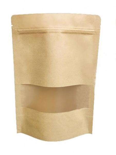 8,5X14,5 Cm Kraft Pencereli * 10 Adet * Kilitli Doypack Torba 50 Gr /37/