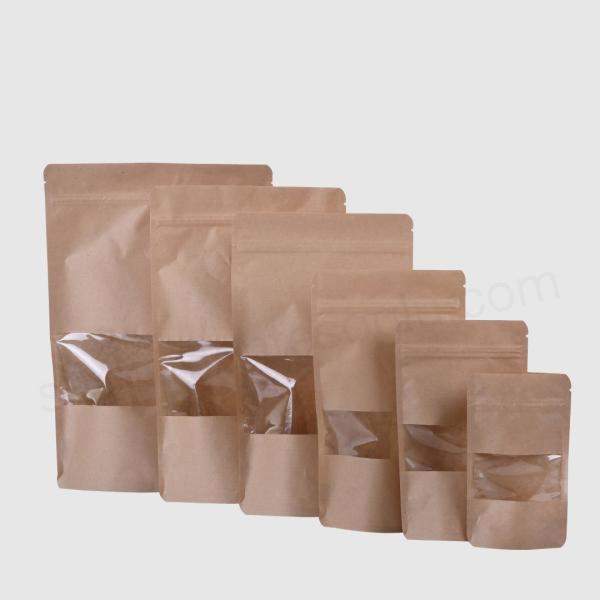8,5X14,5 Cm Kraft Pencereli * 10 Adet * Kilitli Doypack Torba 50 Gr /37/