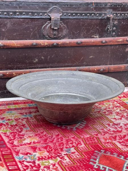 Antika Bakır Lenger Ölçü Çap 42 Cm H 13 Cm