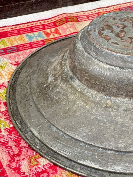 Antika Bakır Lenger Ölçü Çap 42 Cm H 13 Cm