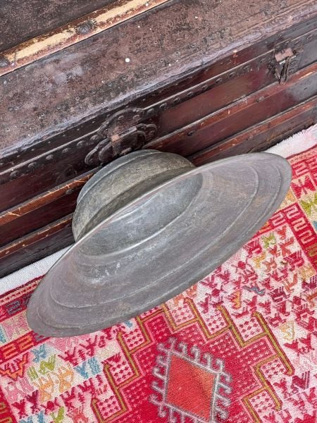 Antika Bakır Lenger Ölçü Çap 42 Cm H 13 Cm