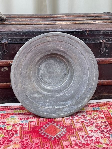 Antika Bakır Lenger Ölçü Çap 42 Cm H 13 Cm