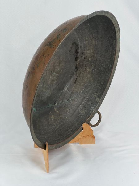 Antika Bakır Sahan Ölçü Çap 43,5 Cm H 10 Cm