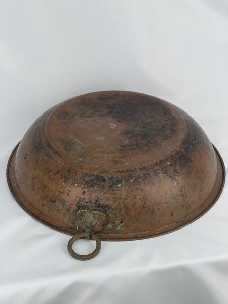 Antika Bakır Sahan Ölçü Çap 43,5 Cm H 10 Cm