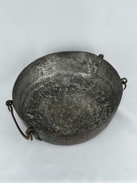 Antika Bakır Sahan Ölçü Çap 36 Cm H 12,5 Cm