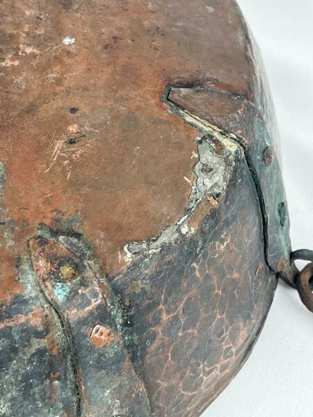 Antika Bakır Sahan Ölçü Çap 36 Cm H 12,5 Cm