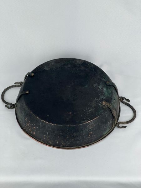 Antika Bakır Sahan Ölçü Çap 37 Cm H 10 Cm
