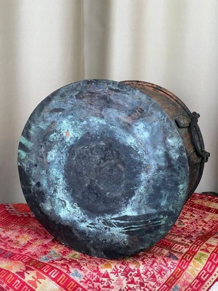 Antika Bakır Kablar Kazan Ölçü Çap 40 Cm H 27 Cm