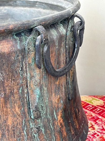 Antika Bakır Kablar Kazan Ölçü Çap 40 Cm H 27 Cm