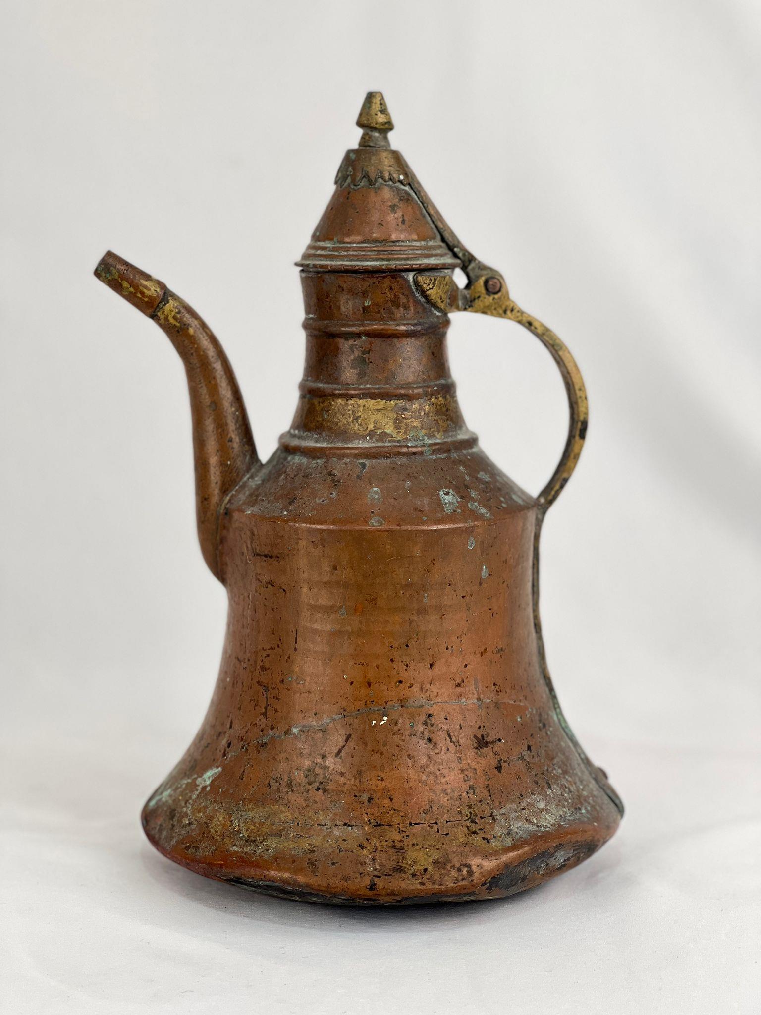 Antika Bakır İbrik Ölçü Çap 22 Cm H 35 Cm