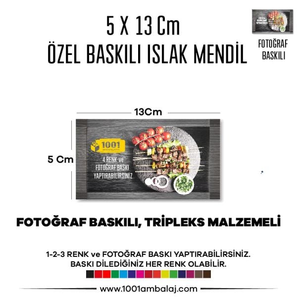 5X13 Cm 1-2-3 Renk Ve Fotoğraf Baskılı İslak Mendil Beyaz (Tripleks Malzeme)