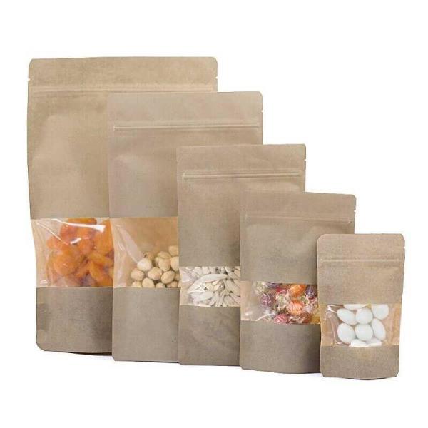 11X18,5 Cm Kraft Pencereli (1 Koli 2000 Adet) Kilitli Doypack Torba 100 Gr /38/