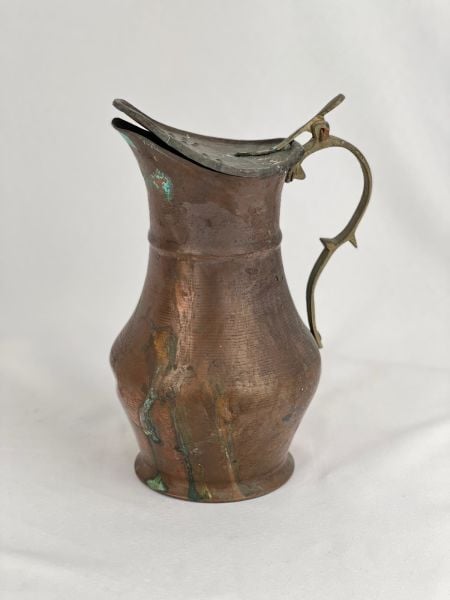 Antika Bakır Sürahi Ölçü 14X17 Cm H 26 Cm