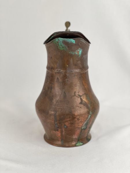 Antika Bakır Sürahi Ölçü 14X17 Cm H 26 Cm