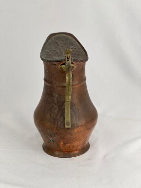 Antika Bakır Sürahi Ölçü 14X17 Cm H 26 Cm