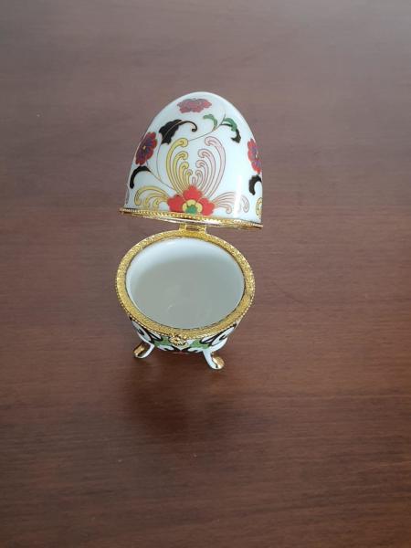 Porselen Yumurta Mucevher Kutusu Aoa Ölçü 5Cm Çapi 10Cm Yüksekliği