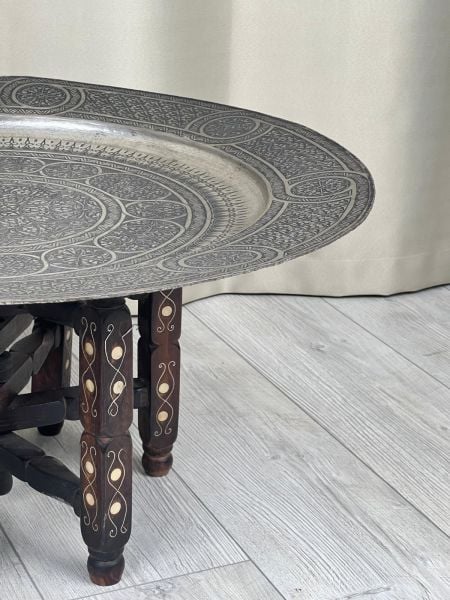 Antika Bakır Sini Ölçü Çap 69 Cm H 5 Cm