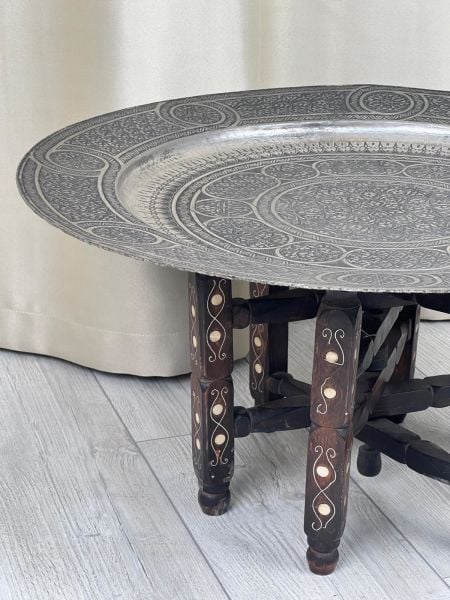 Antika Bakır Sini Ölçü Çap 69 Cm H 5 Cm