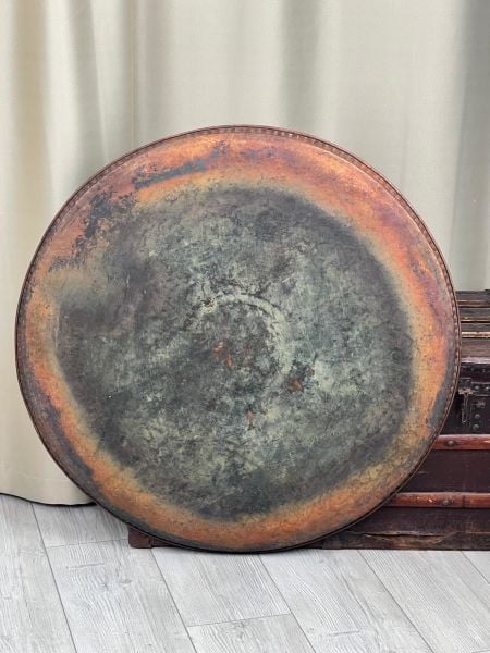 Antika Bakır Sini Ölçü Çap 84 Cm H 2,5 Cm