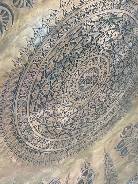 Antika Bakır Sini Ölçü Çap 84 Cm H 2,5 Cm