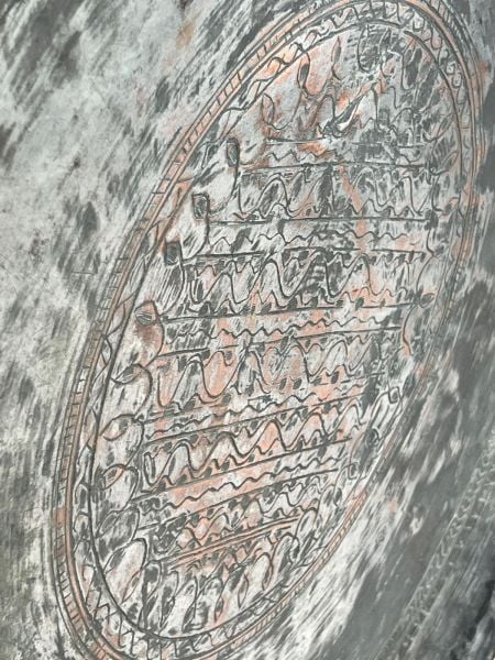 Antika Bakır Sini Ölçü Çap 60 Cm H 3 Cm