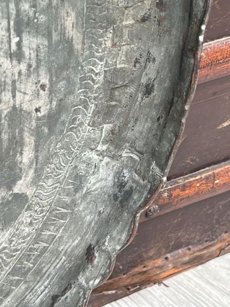 Antika Bakır Sini Ölçü Çap 60 Cm H 3 Cm