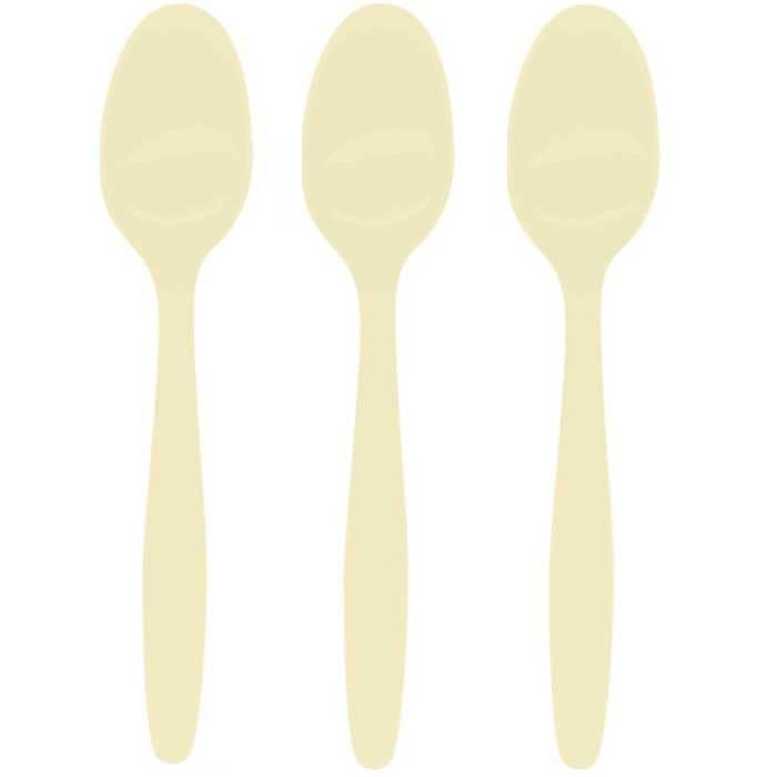 Plastik Kaşik Elite Krem Renkli Rubikap Cu.350S 100 Adet