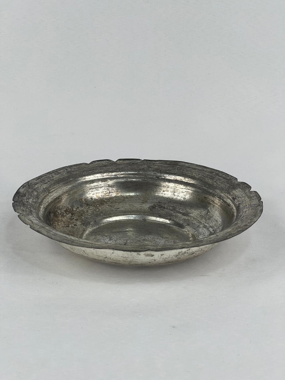 Antika Bakır Sahan Ölçü Çap 20 Cm H 3,5 Cm