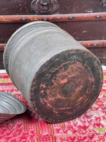 Antika Bakır Kablar Kazan Ölçü Çap 27 Cm H 35 Cm