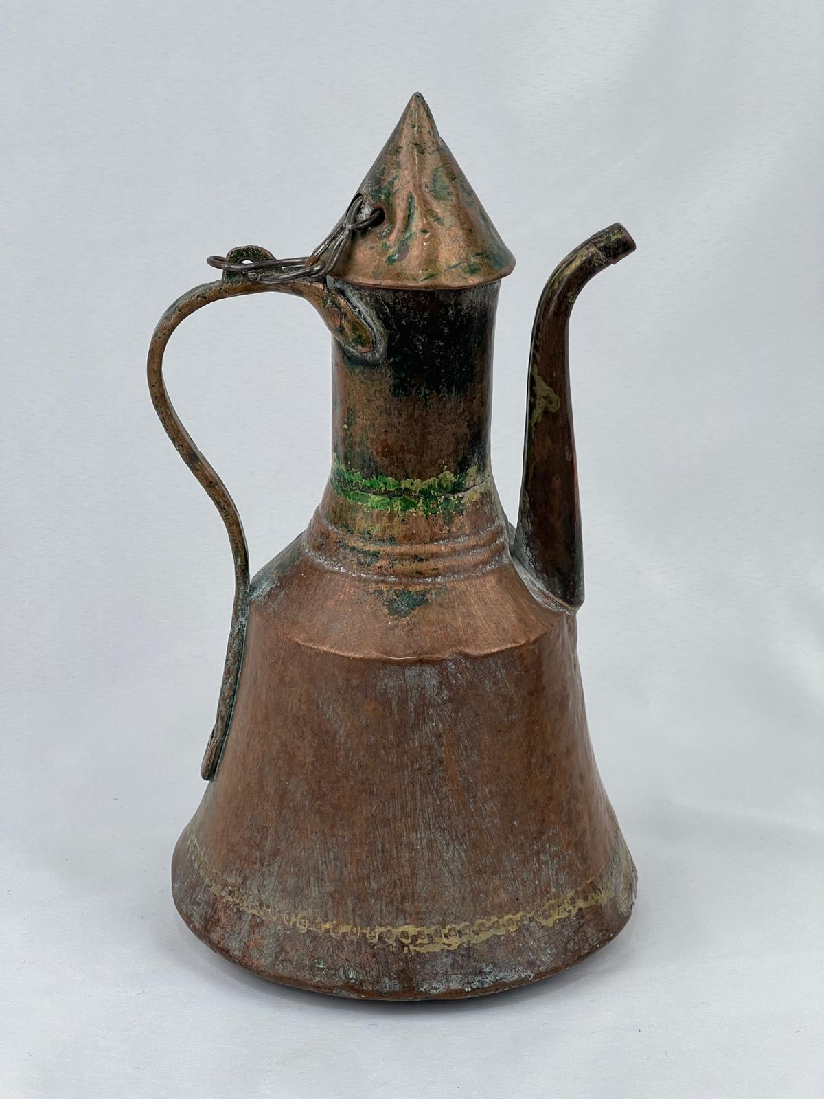 Antika Bakır İbrik Ölçü Çap 19 Cm H 33 Cm