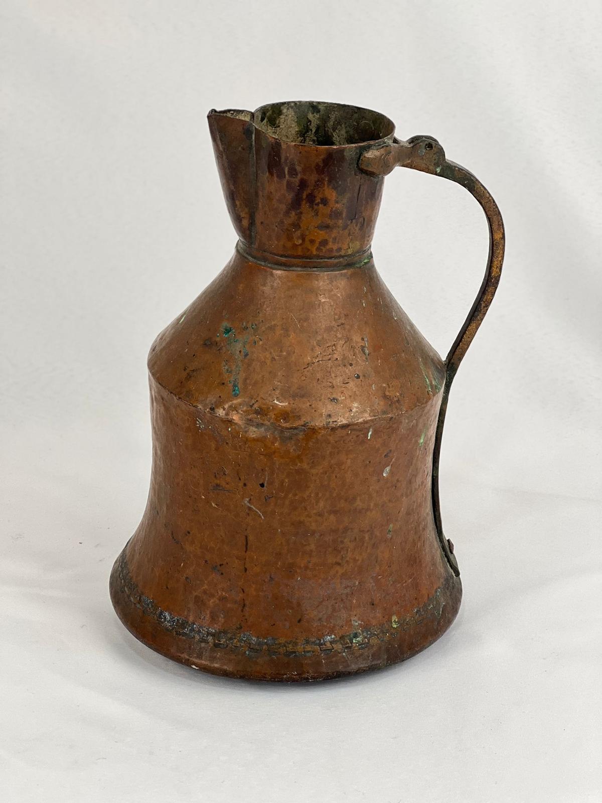 Antika Bakır Güğüm Ölçü Çap 20 Cm H 29 Cm