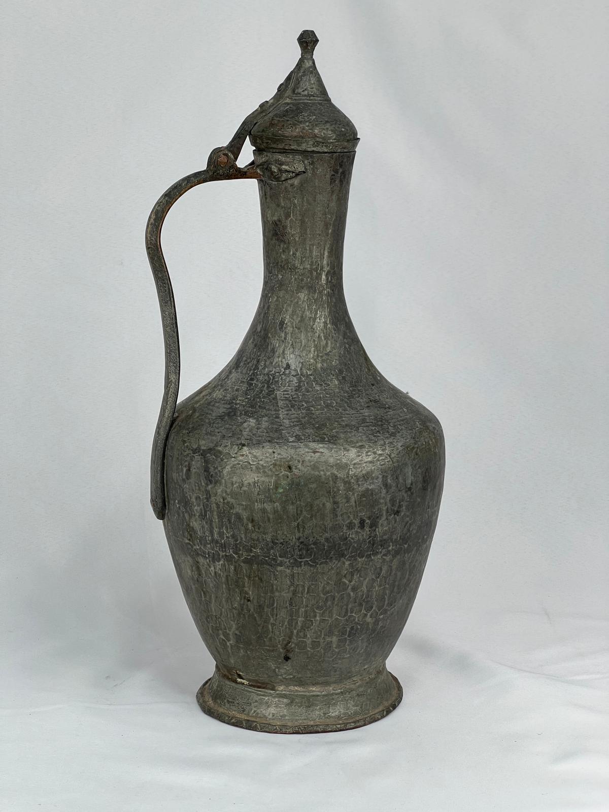 Antika Bakır Güğüm Ölçü Çap 22 Cm H 51 Cm