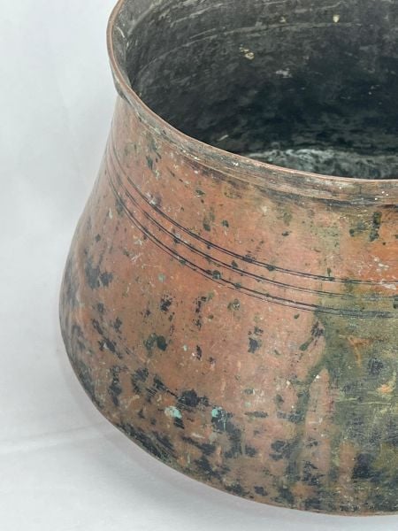 Antika Bakır Bakraç Ölçü Çap 31 Cm H 16 Cm